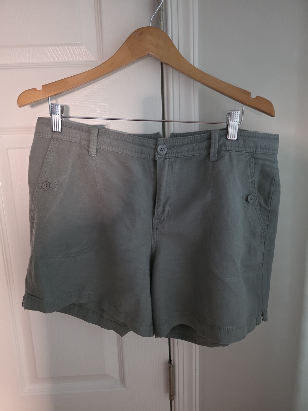 Calvin Klein Jeans Olive Green Cotton Blend Shorts
